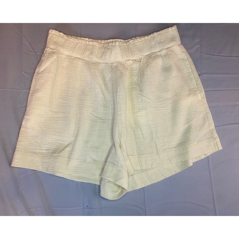 Carve Designs Organic Cotton Gauze Shorts Womens Large Cream Excellent Pull On
